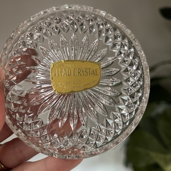 NEW Lead Crystal Glass Coaster Set of 8 Made in West Germany Trinket Dish 3-3/4" - Picture 5 of 6